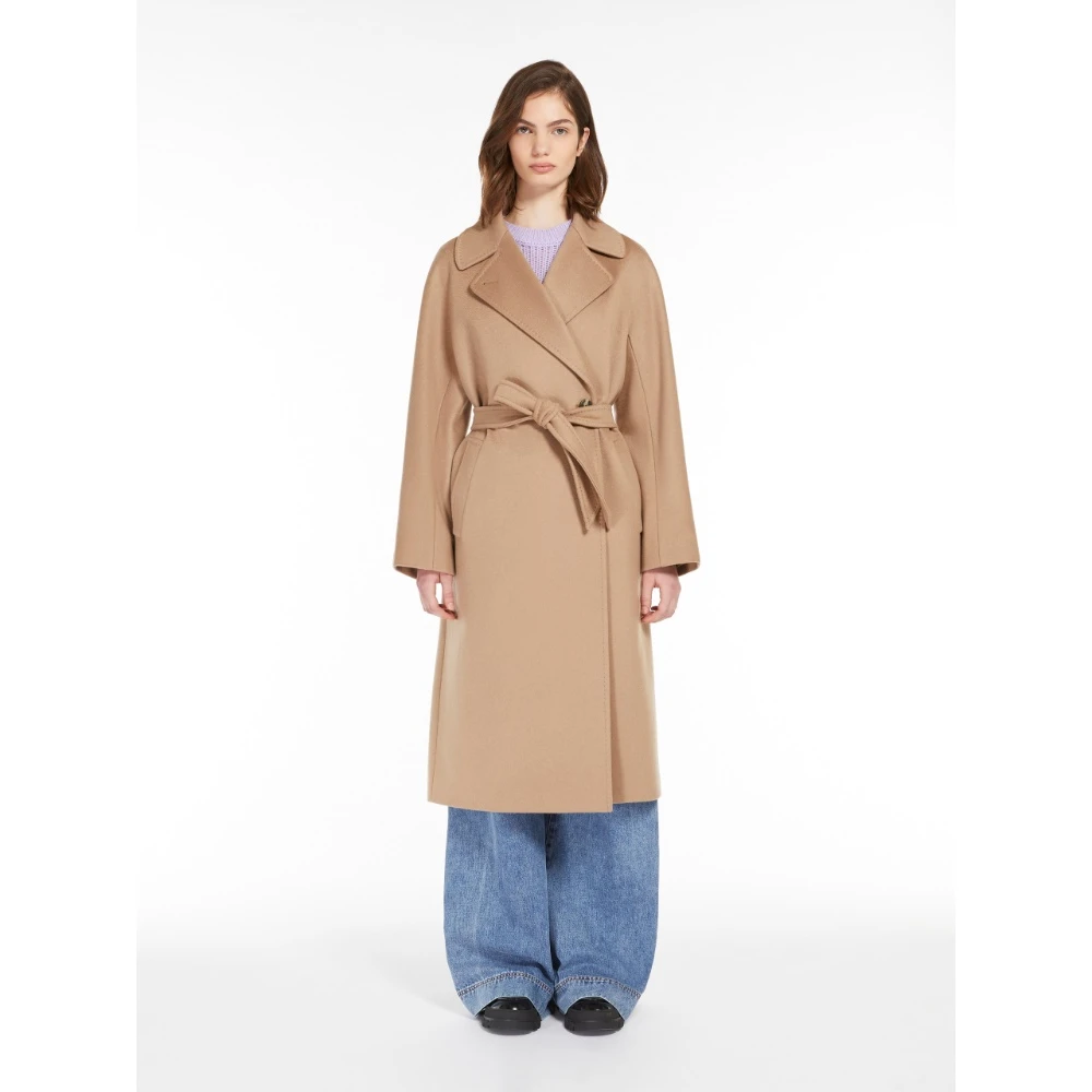 Max Mara Weekend Kasjmier Double-Breasted Kameeljas Brown Dames