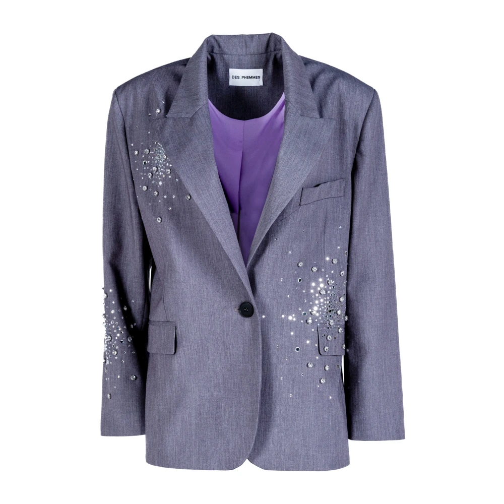 DES Phemmes Rhinestone-versierde grijze blazer Gray Dames