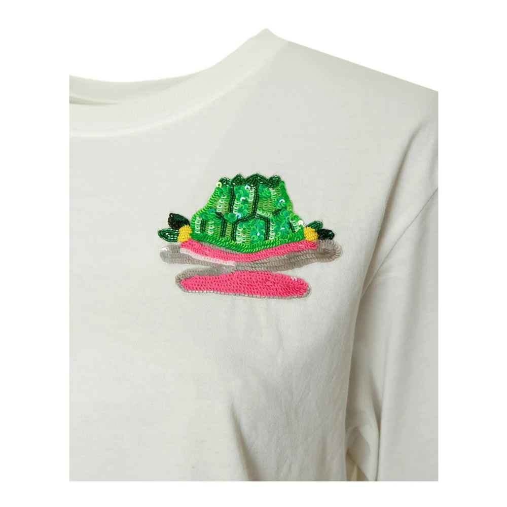Essentiel Antwerp Taart Geborduurd T-shirt White Dames