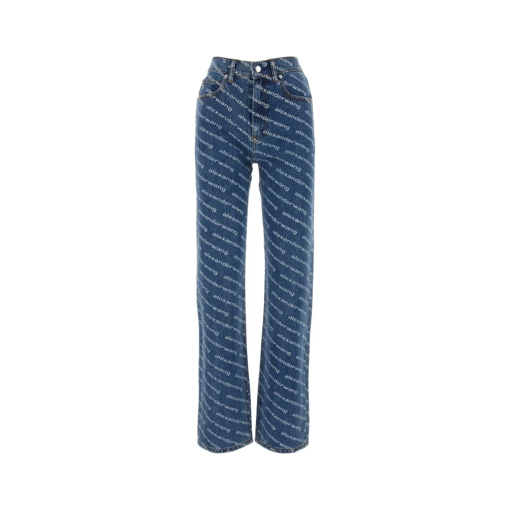 alexander wang Stijlvolle bedrukte denim jeans Blue Dames