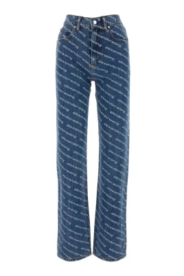 Stiliga tryckta denim jeans