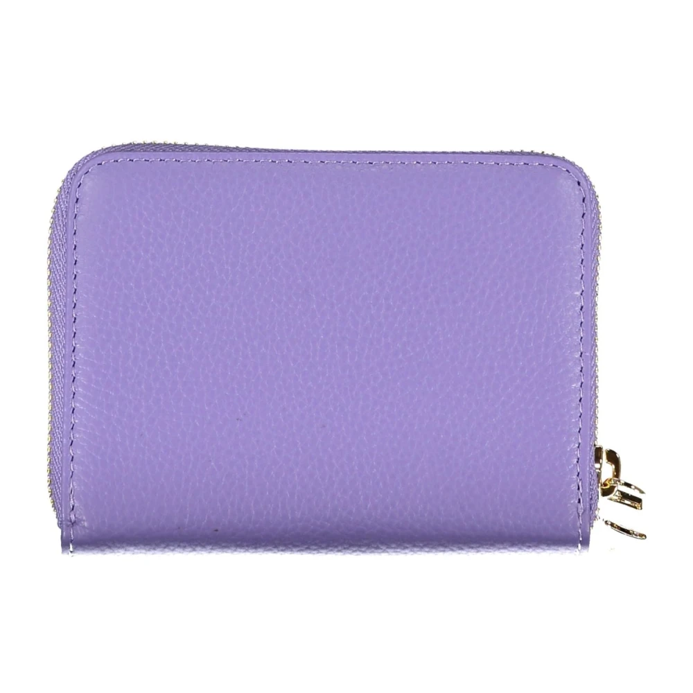 PATRIZIA PEPE Paarse Portemonnee met Rits en Logo Purple Dames