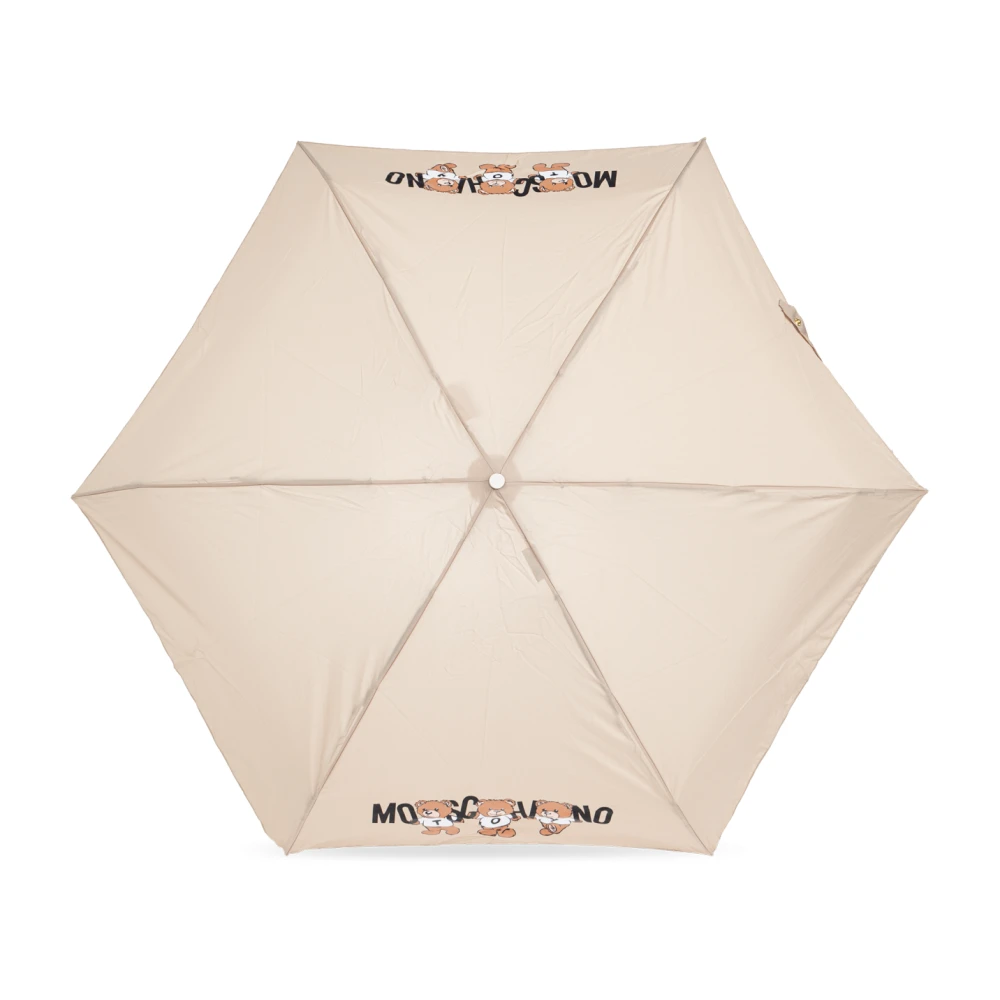 Moschino Paraplu met logo Beige Unisex