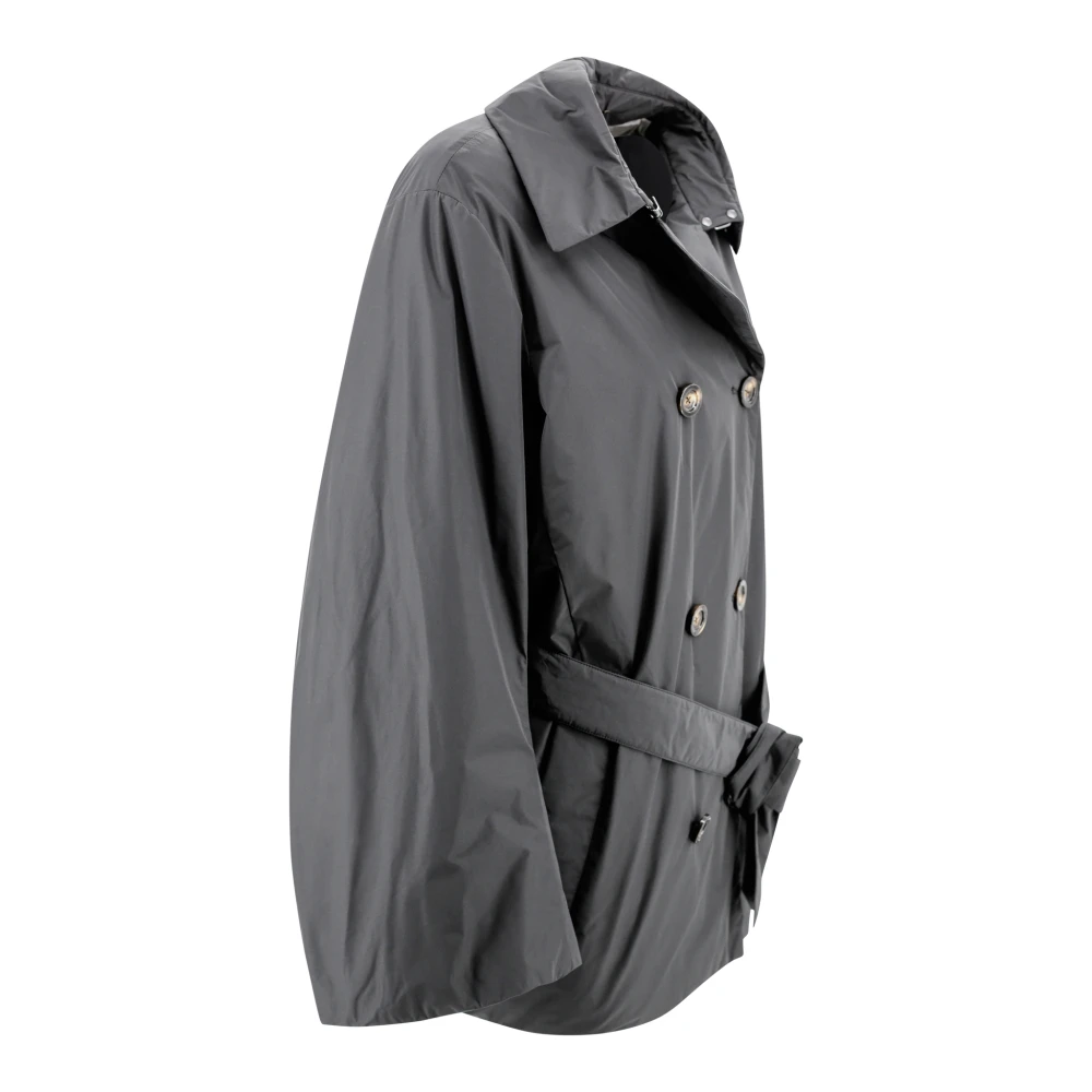 Montecore Blauwe Gewatteerde Trenchcoat met Knopen Blue Dames