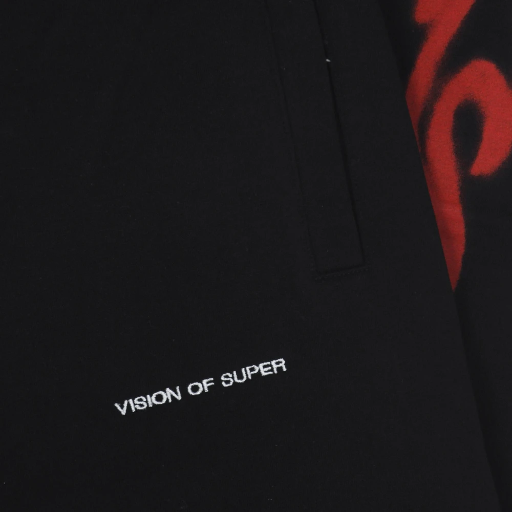 Vision OF Super Vlammen Lichtgewicht Trainingsbroek Zwart Rood Black Heren