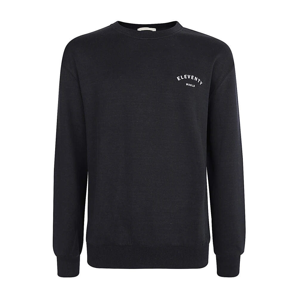 Eleventy Giza Cotton Crewneck Sweatshirt Black Heren