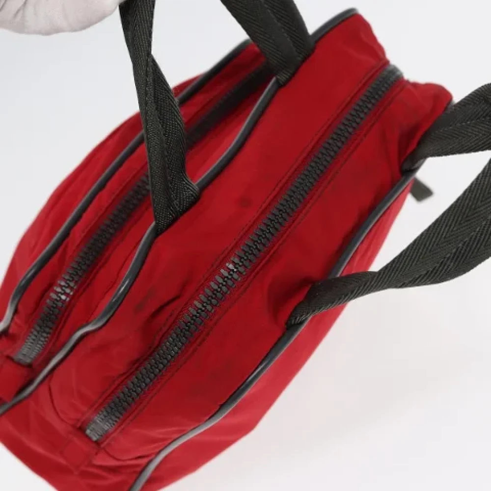 Prada Vintage Pre-owned Nylon handbags Red Dames