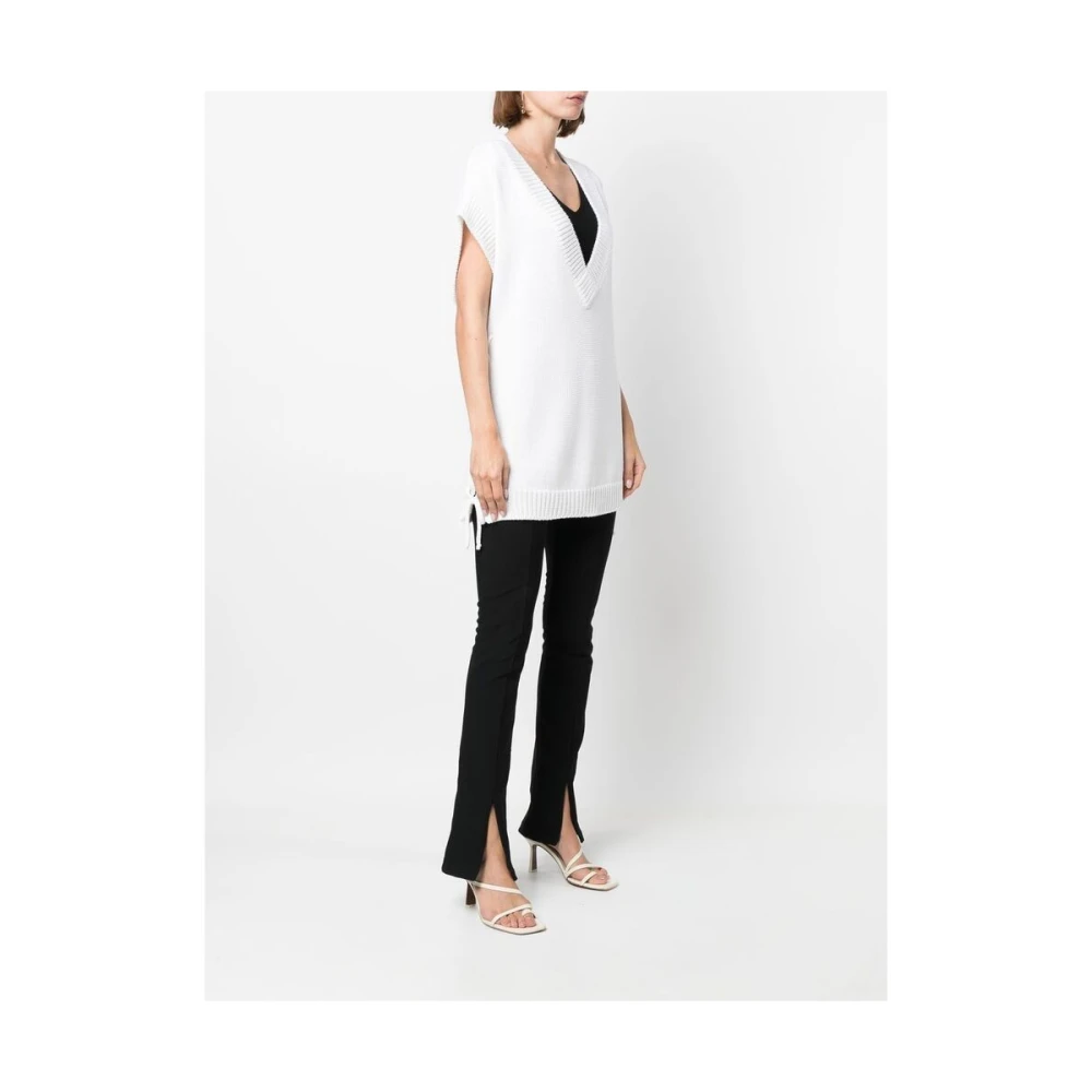 Charlott V-neck Knitwear White Dames