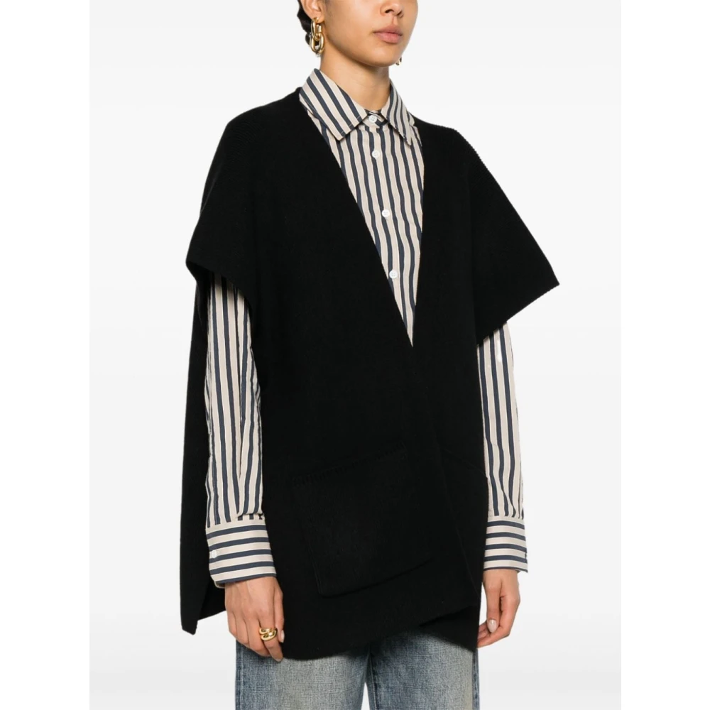 Twinset Zwarte Gebreide Truien met Logodetail Black Dames