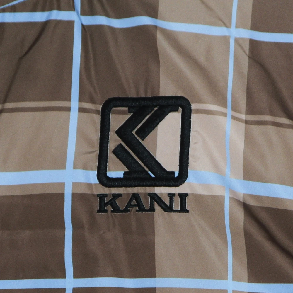 Karl Kani Omkeerbare Retro Puffer Jas Lichtblauw Bruin Blue Dames