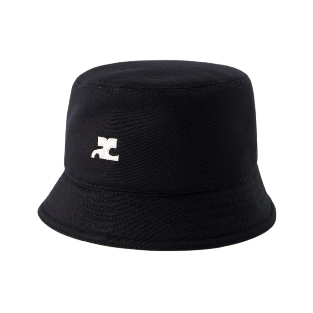 Courrèges Svart Bomullssignatur Bucket Hat Black, Herr