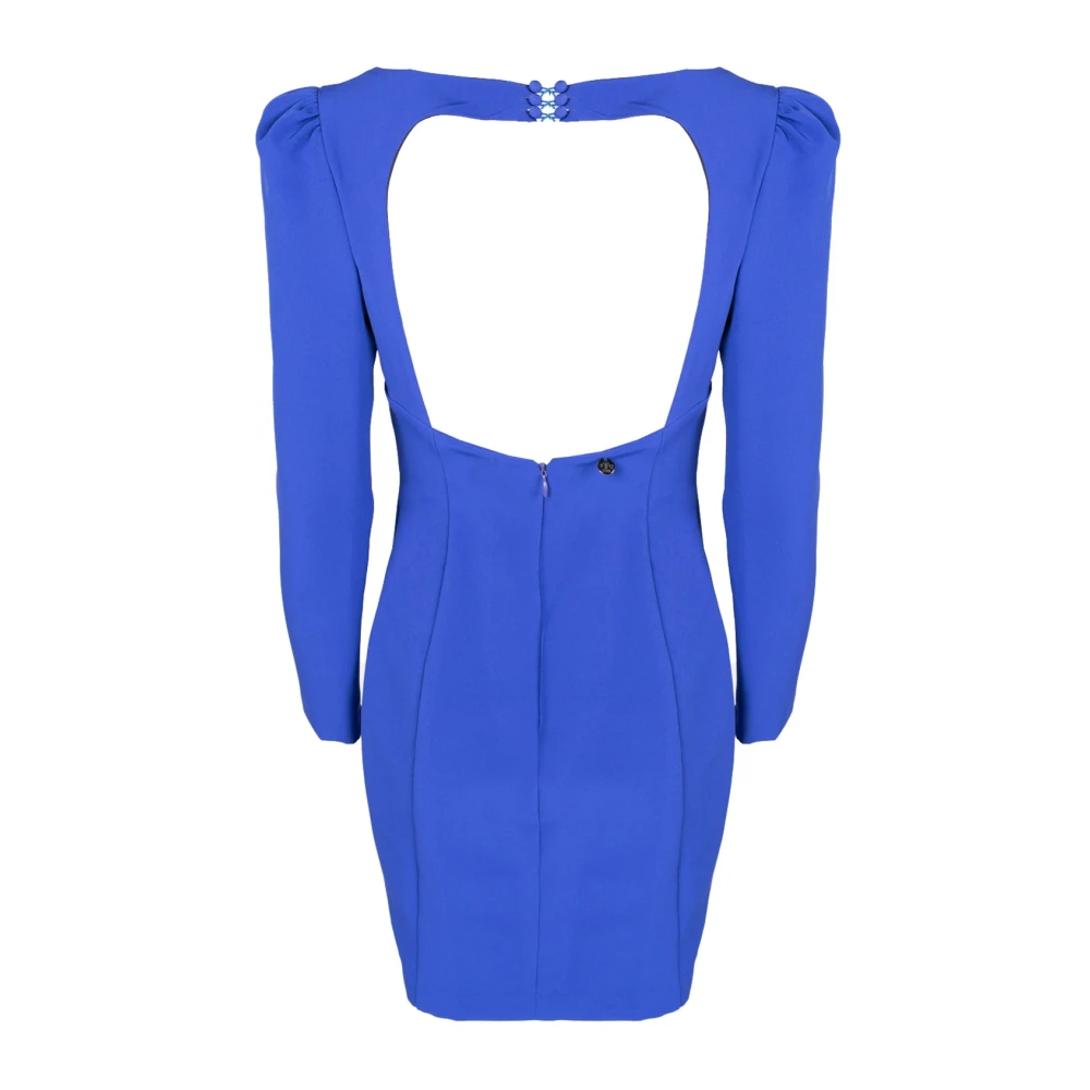 Liu Jo Romantische Hartvormige Halslijn Mini Jurk Blue Dames