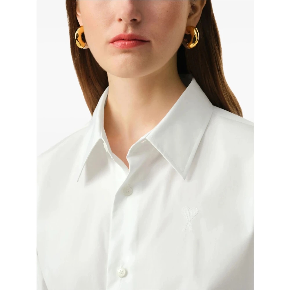 Ami Paris Witte Knoopshirt Lange Mouwen White Dames