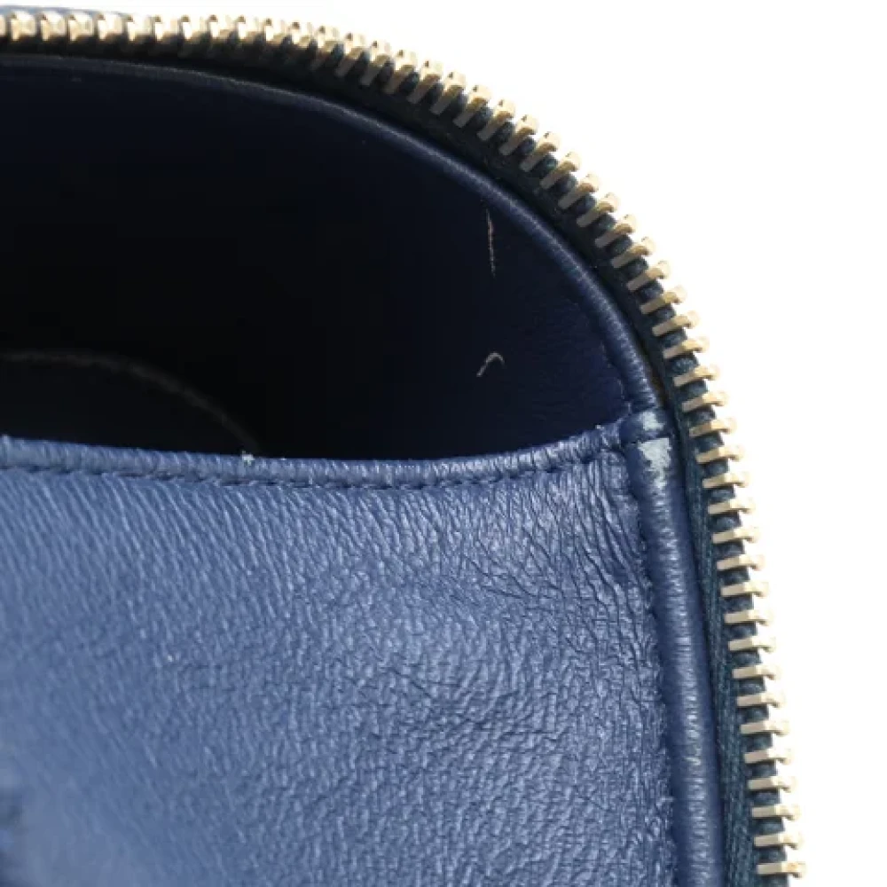 Chanel Vintage Pre-owned Leather handbags Blue Dames