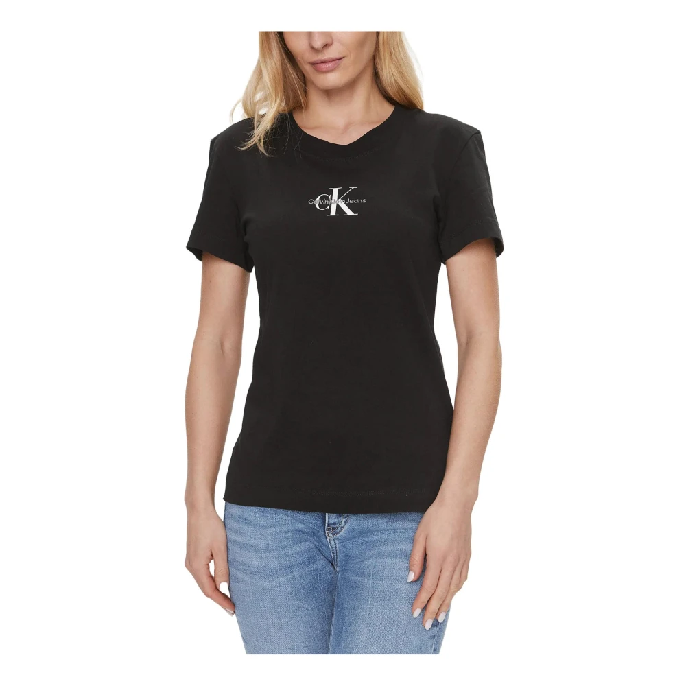 Calvin Klein Jeans Zwart Bedrukt Katoenen T-shirt Black Dames