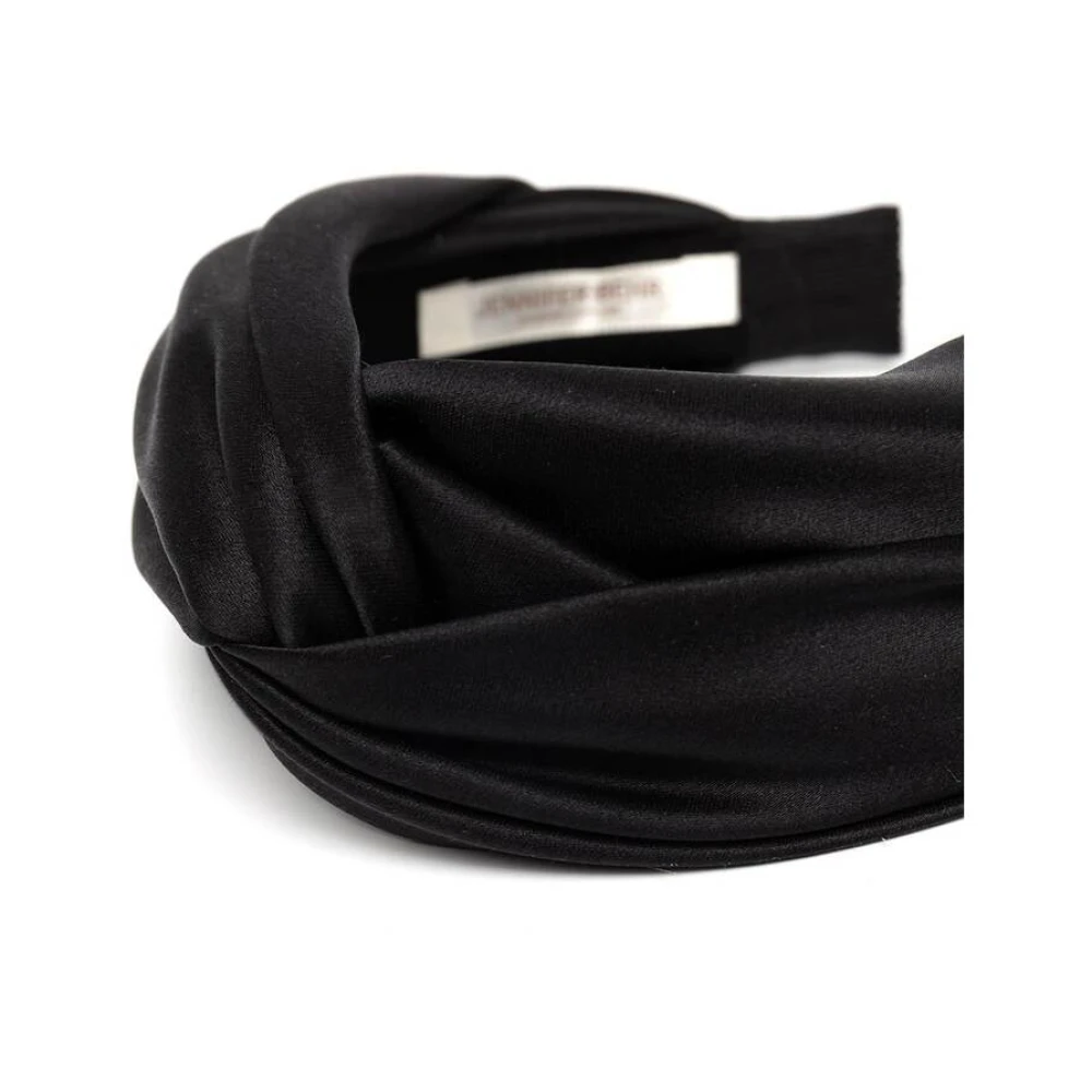 Jennifer Behr Zwarte Zijden Satijnen Twist Haaraccessoire Black Dames