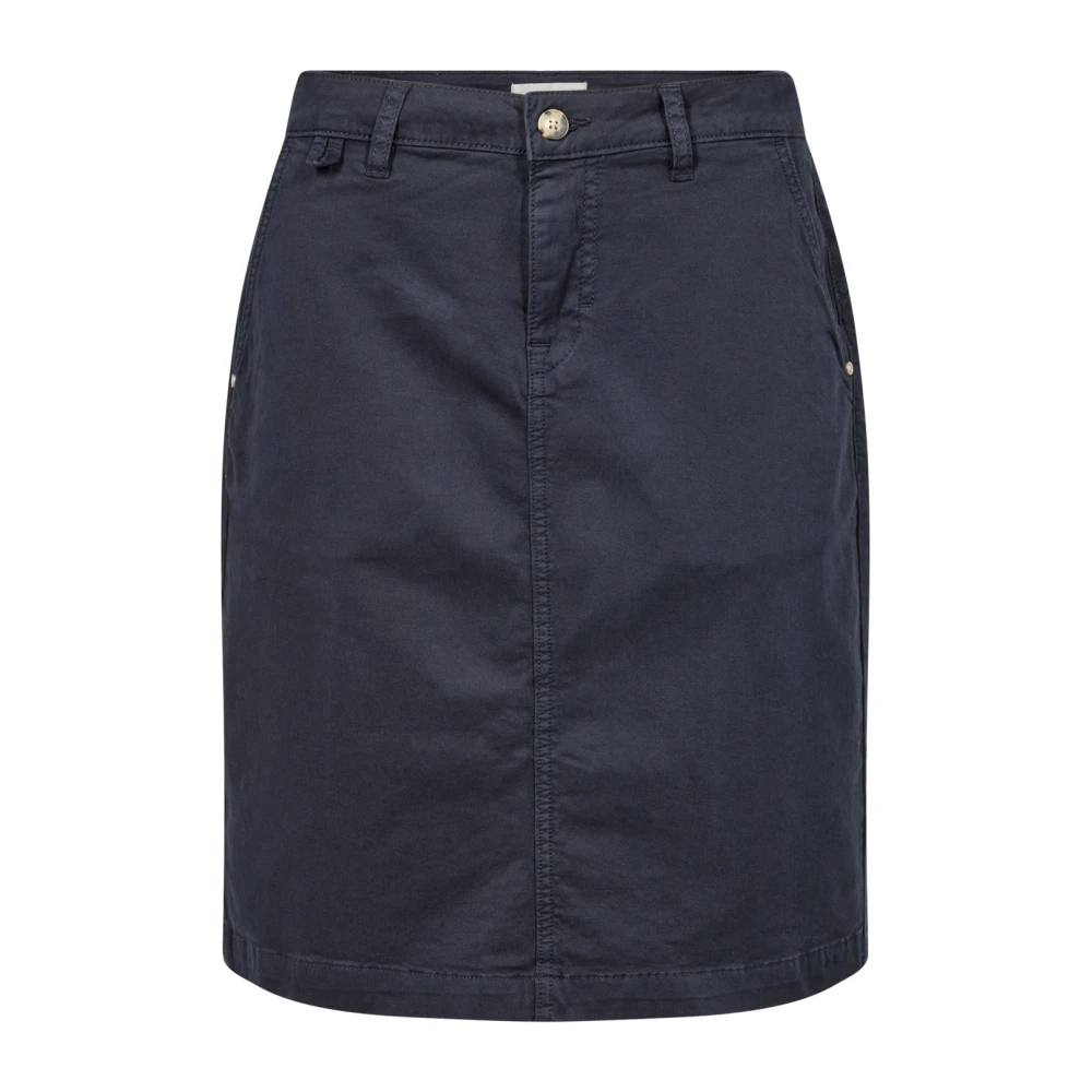 Cream Blue Navy Twill Skirt With Pockets - Female - Denim Skirts - Xl - Skirts