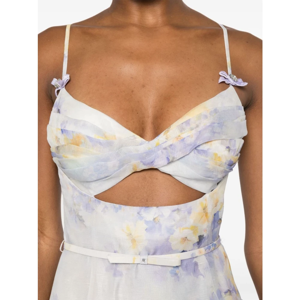 Zimmermann Witte Sweetheart Neck Jurk Multicolor Dames