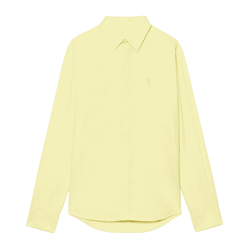 Ami Paris Gele Ton-sur-Ton Hart Overhemd Yellow Heren