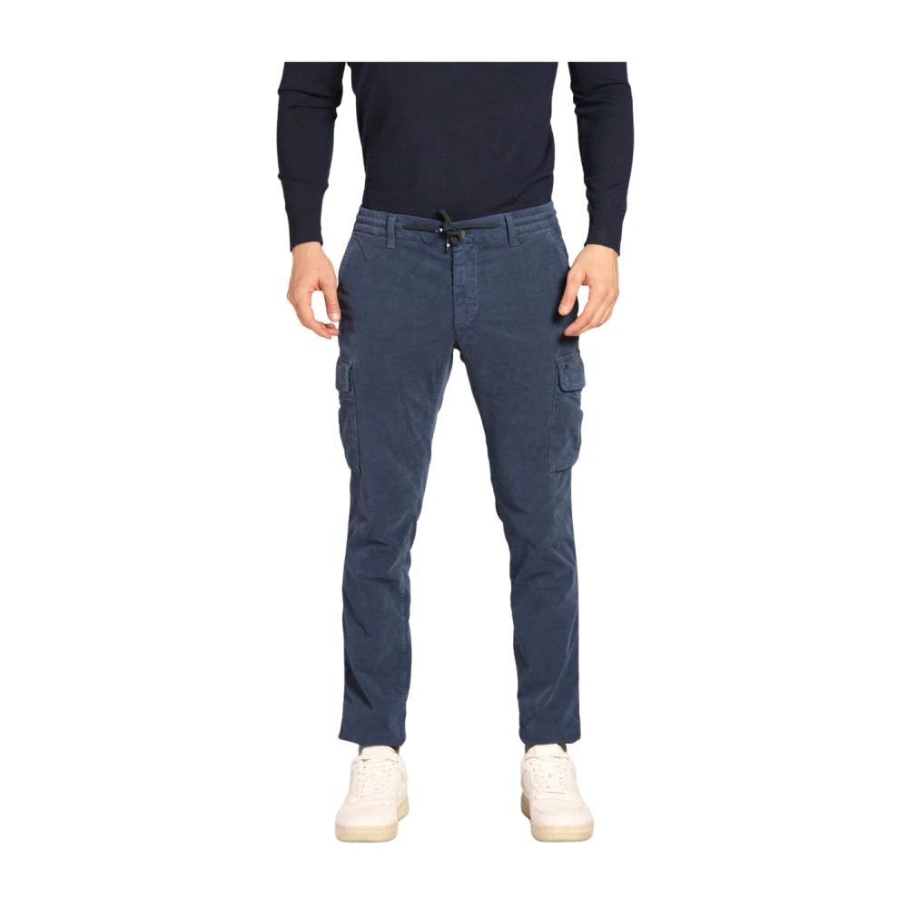 Mason's Fluwelen Cargo Broek Extra Slim Fit Blue Heren