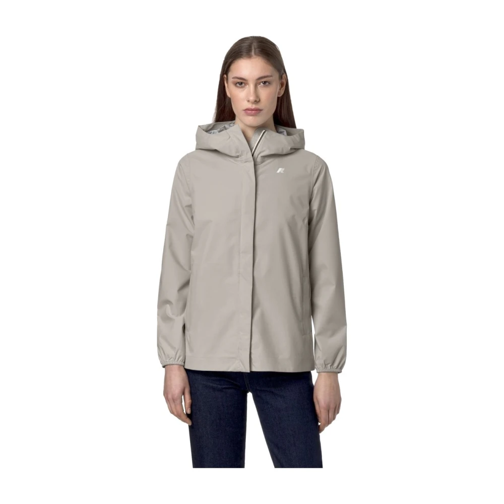 K-Way Women's Beige La Marguerite Stretch Dot - Rain Jackets - Xl - Jackets