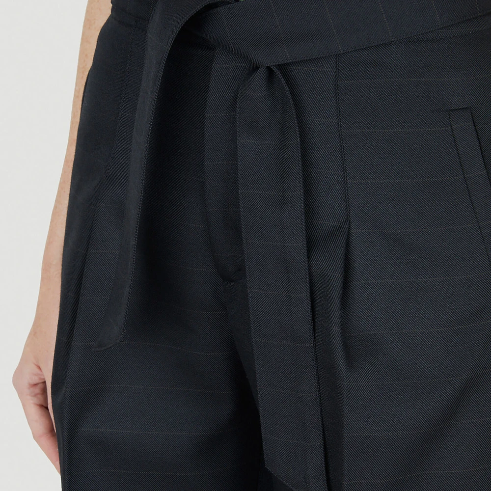 Capasa Milano Moderne Pinstripe Wollen Broek Black Dames