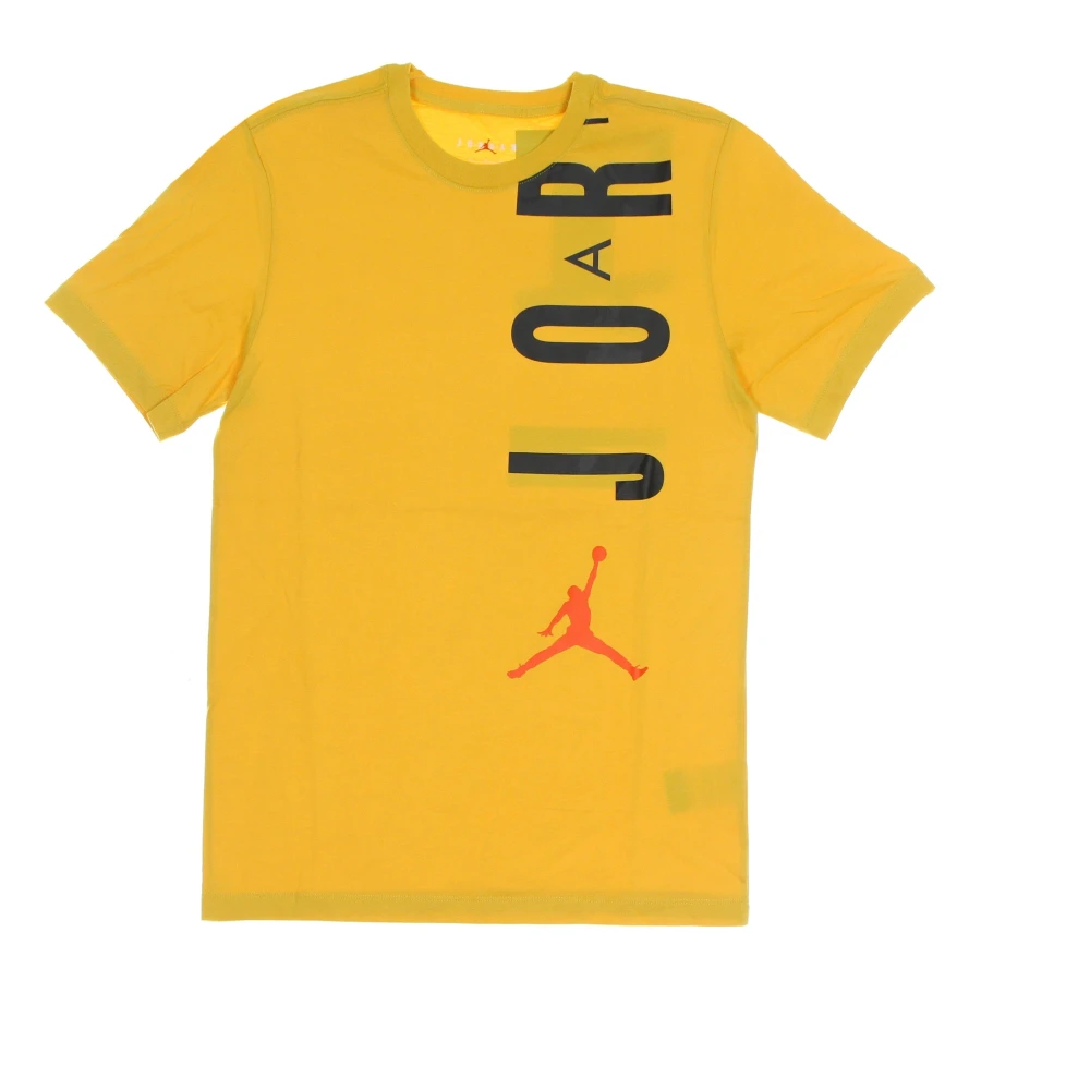 Jordan Air Stretch Crew T-Shirt Zwart Oranje Yellow Heren