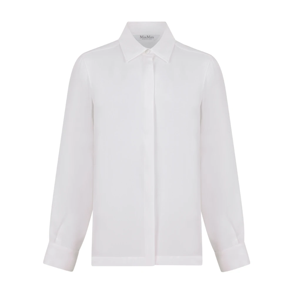 Max Mara , Shirts, Female, White, M, White Silk Shirt