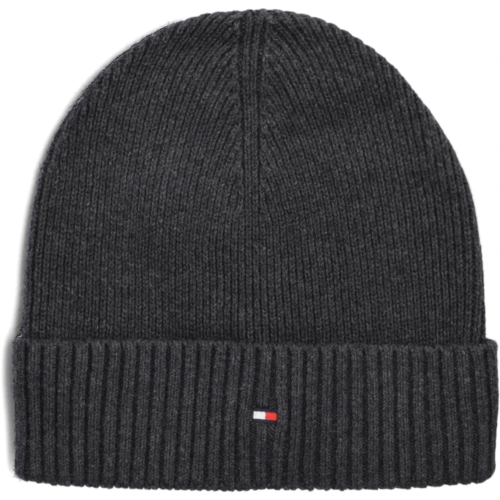 Tommy Hilfiger Grijze Pima Katoen Vlag Beanie Gray Heren