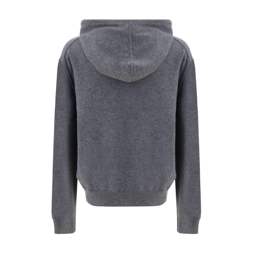 Maison Margiela Wollen Hoodie met Kangoeroezak Gray Heren
