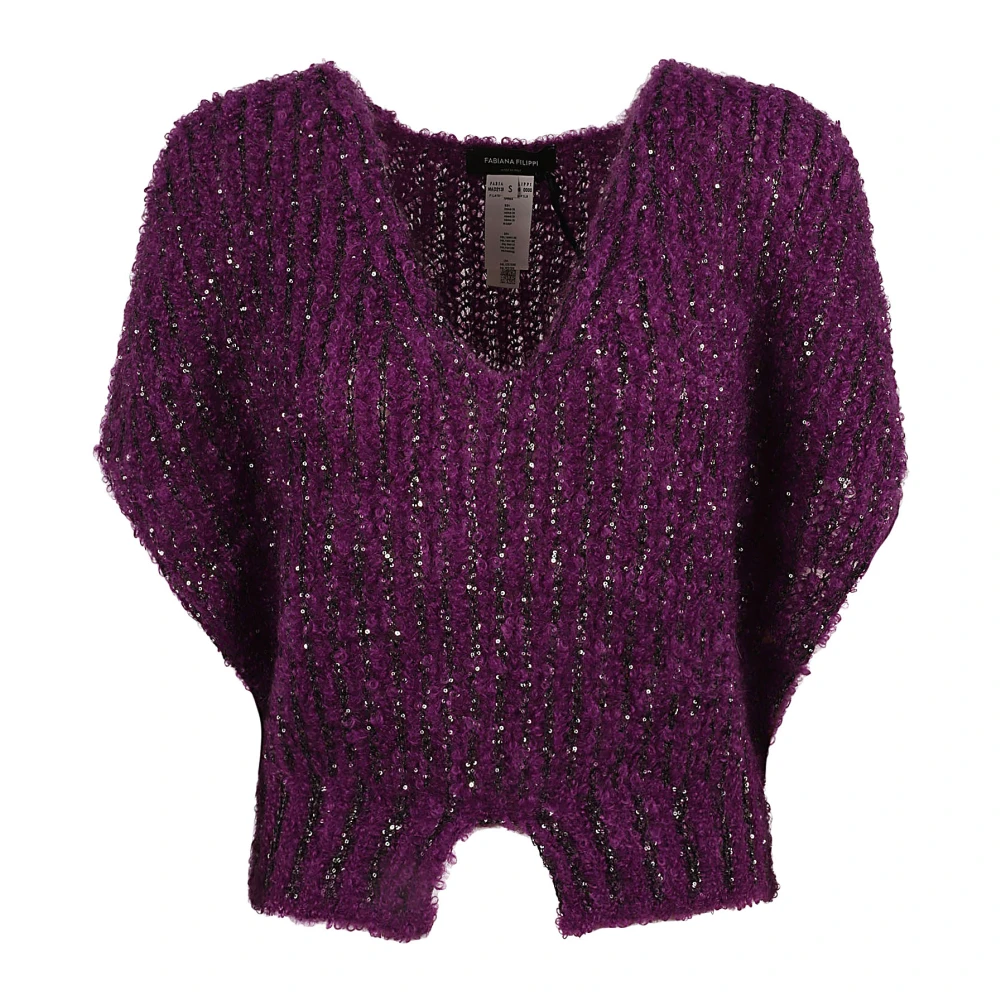 Fabiana Filippi Round-neck Knitwear Purple Dames
