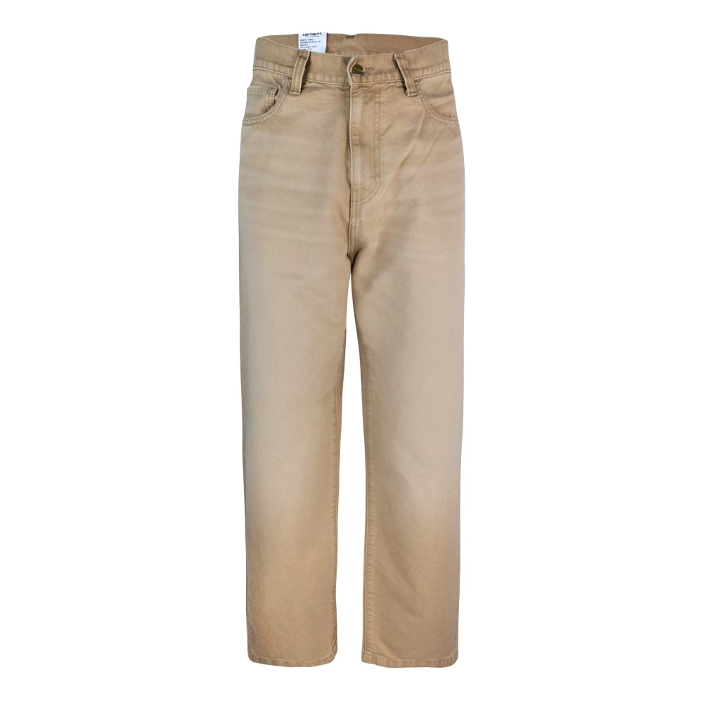 Carhartt WIP Organische katoenen losse taps toelopende broek Beige Heren