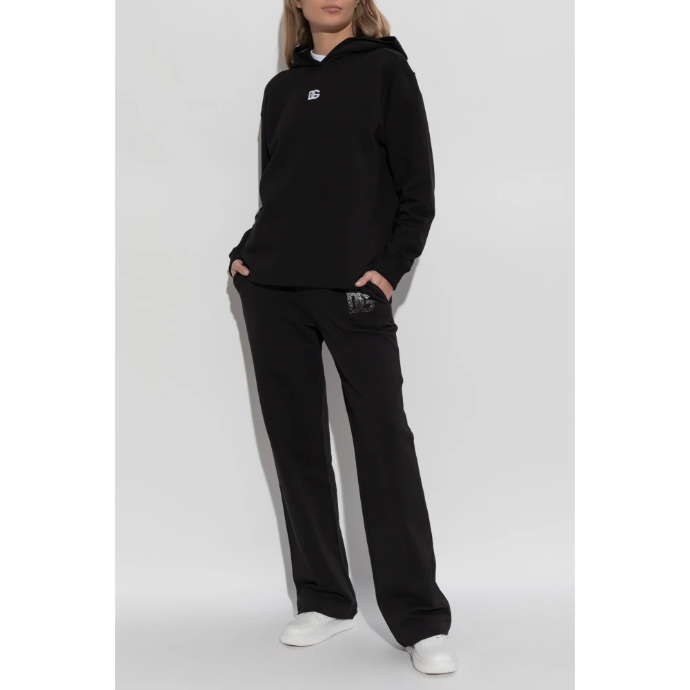 Dolce & Gabbana Sweatshirt met geborduurd logo Black Dames
