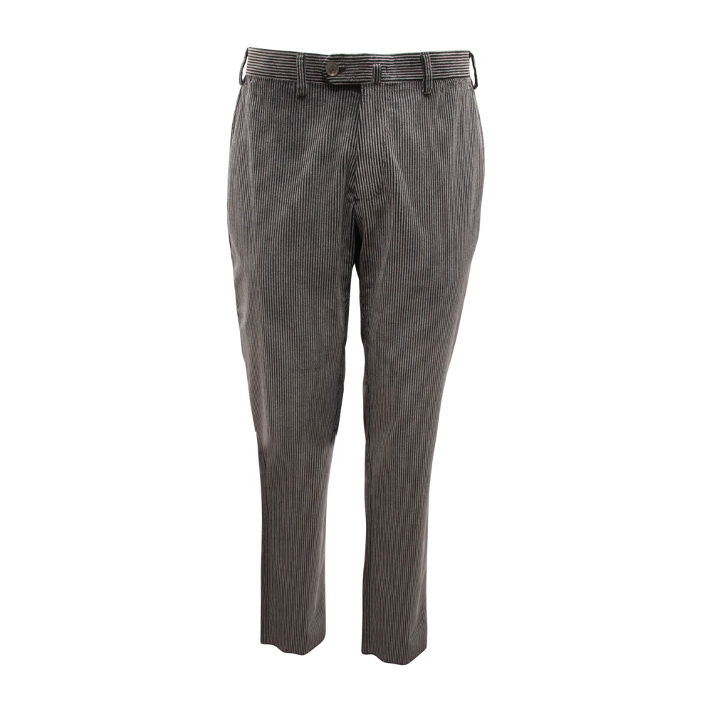 Armani Men's Gray Velvet Trousers Phantom Model Made In Italy - Slim-Fit Trousers - L - Trousers