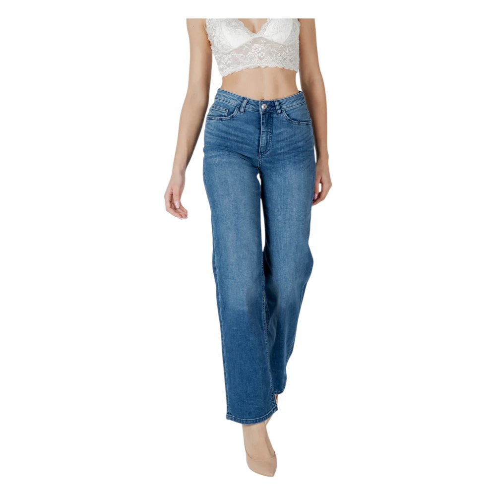 Ichi Wijde Jeans Lente Zomer Collectie Blue Dames