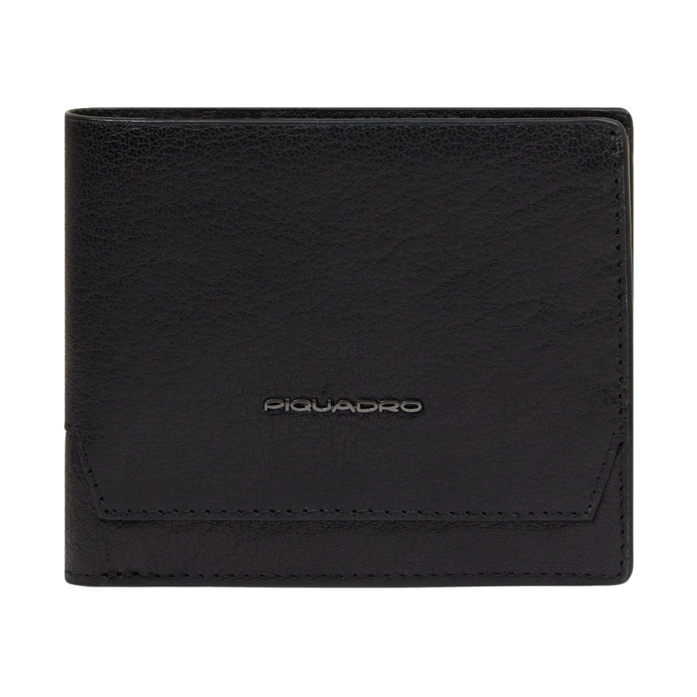 Piquadro Men's Black Wallet With Coin Pocket