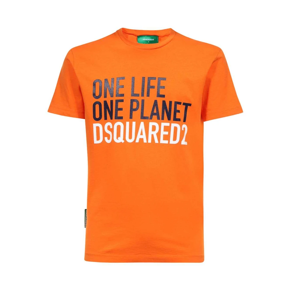 Dsquared2 Bedrukt Crew-neck T-shirt Orange Heren