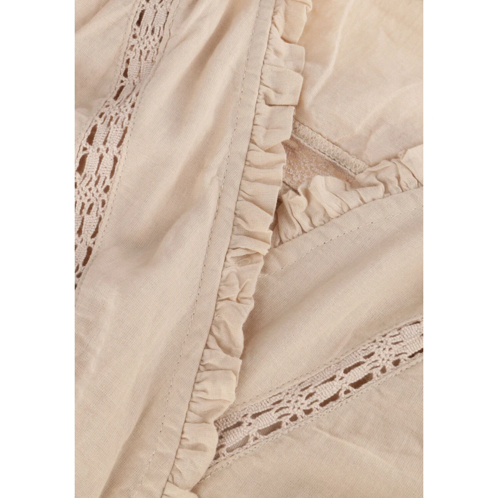 NEO NOIR Broderie Detail Voile Jurk Beige Dames