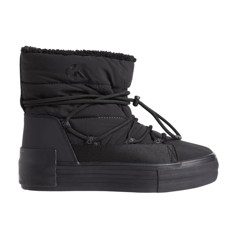 Calvin Klein Jeans Bold Vulc Flatf Snow Boots - Black Ankle Boots - Female - Winter Boots - Black - 3 Uk - Shoes