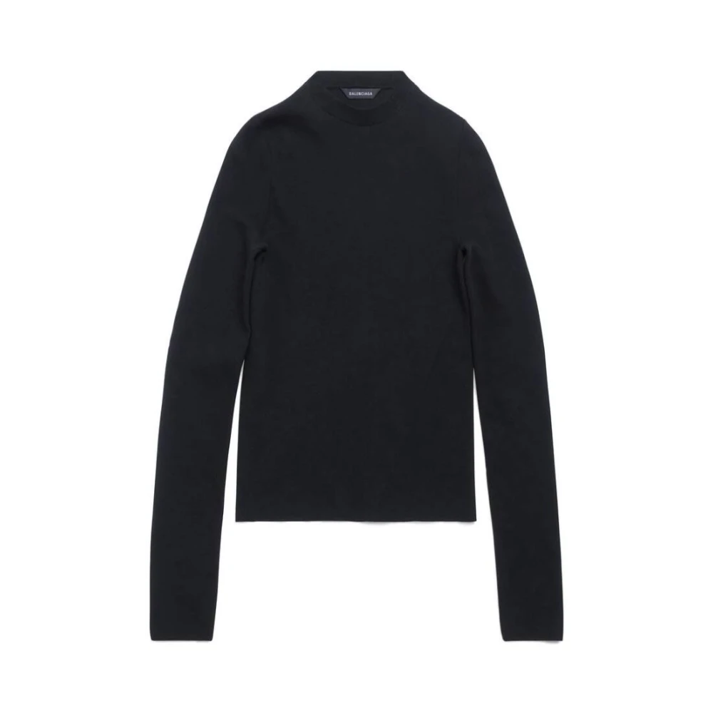 Balenciaga Gedraaide Katoenen Gebreide Top Black Dames