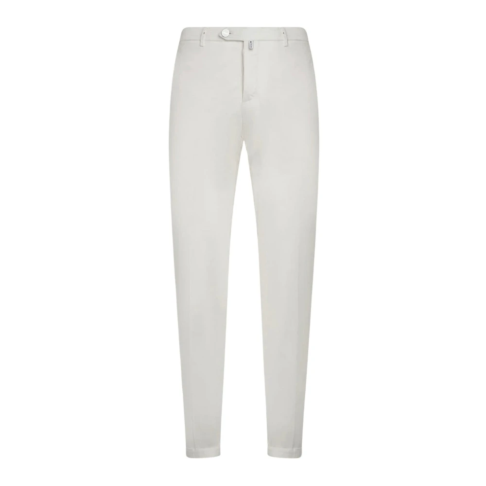Kiton Roomkatoen Slim Fit Broek Gray Heren