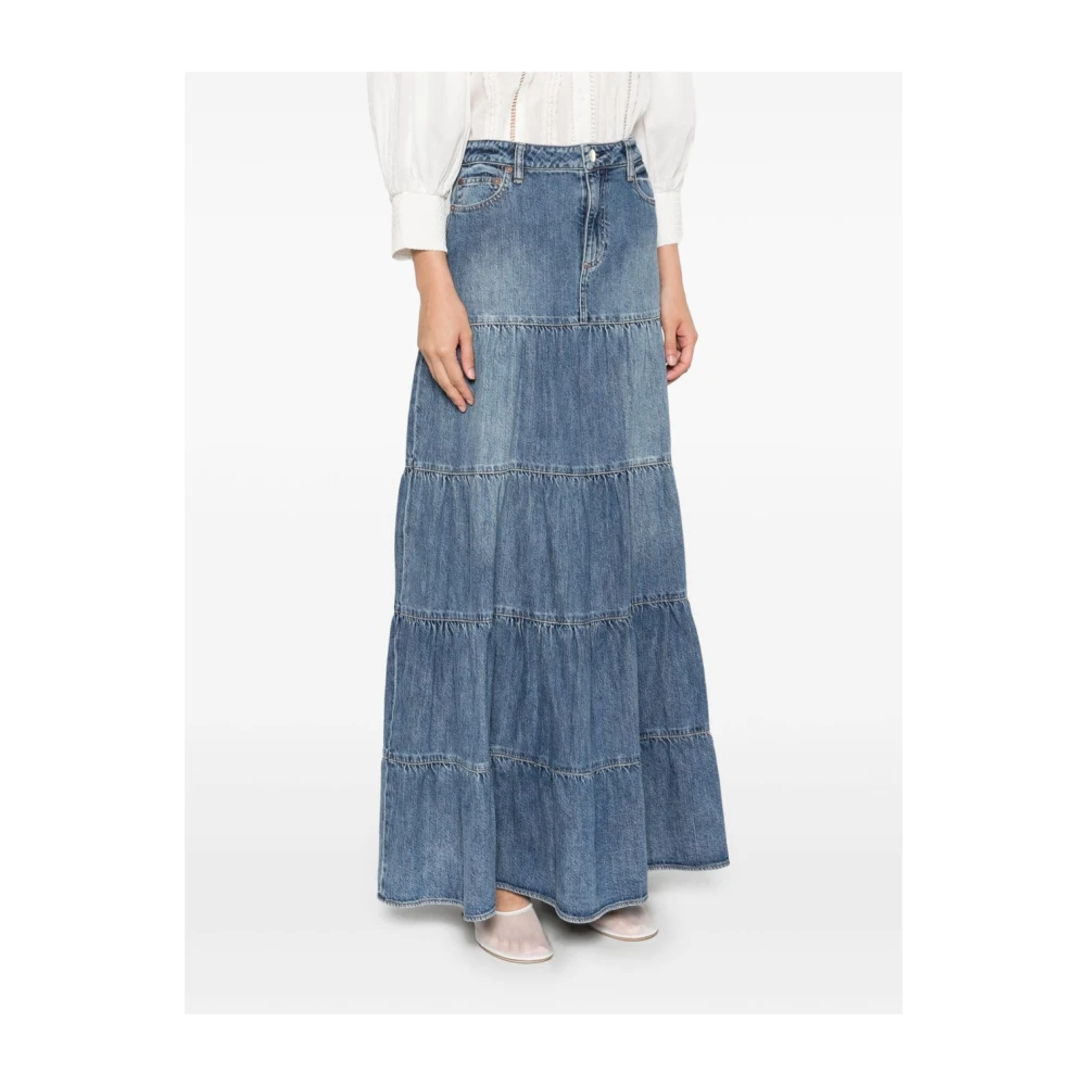 alice + olivia Blauwe Gerende A-Lijn Rok Blue Dames
