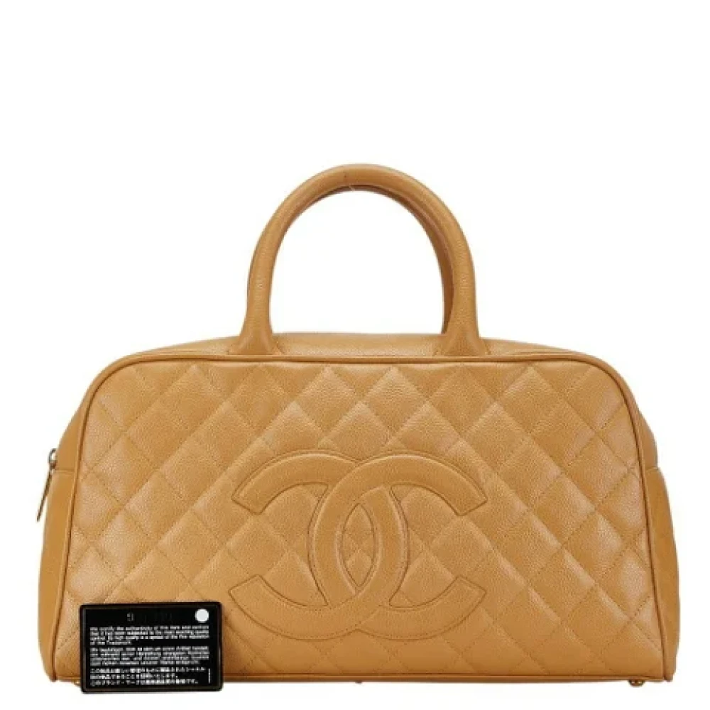 Chanel Vintage Pre-owned Leather chanel-bags Beige Dames