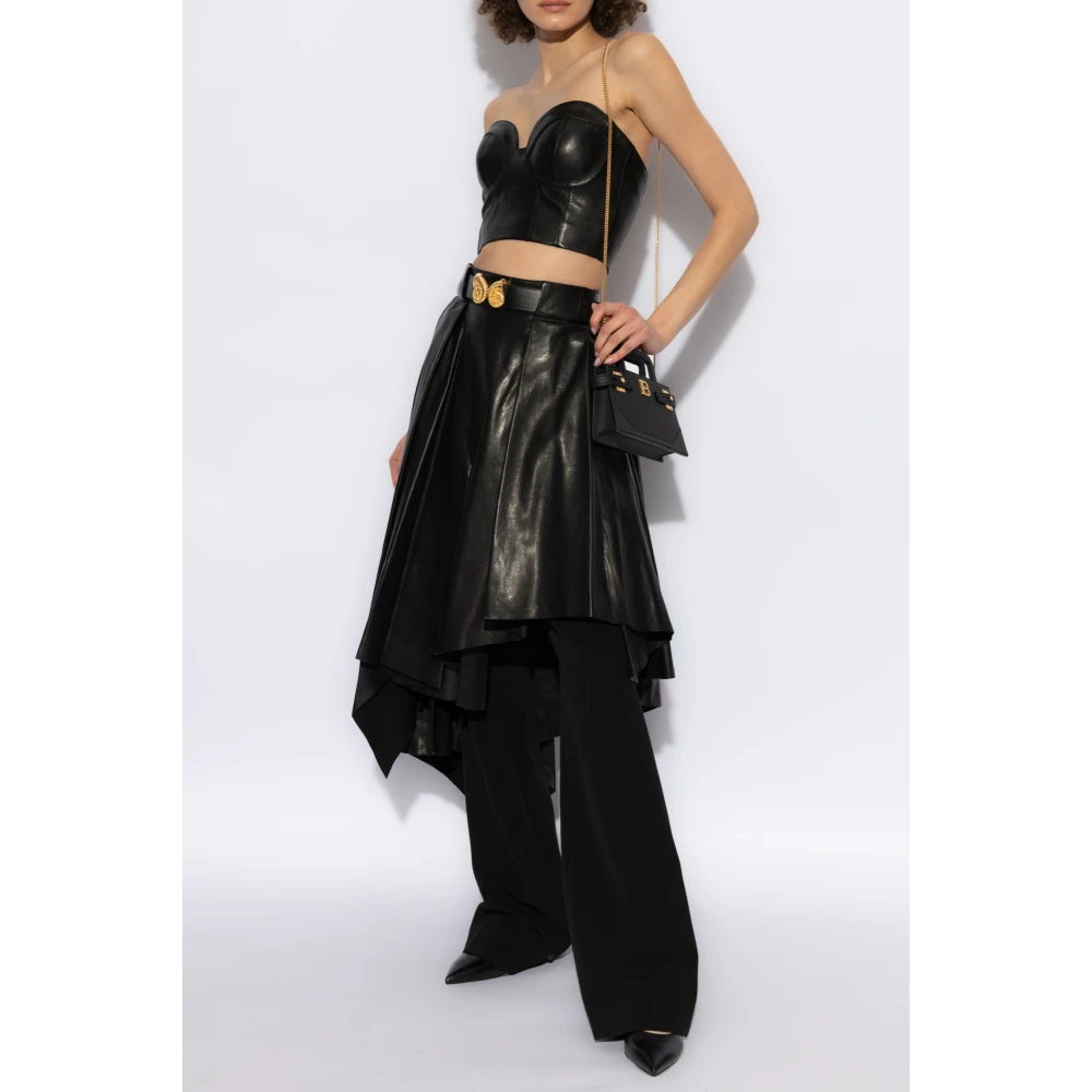 Balmain Leren Top Black Dames