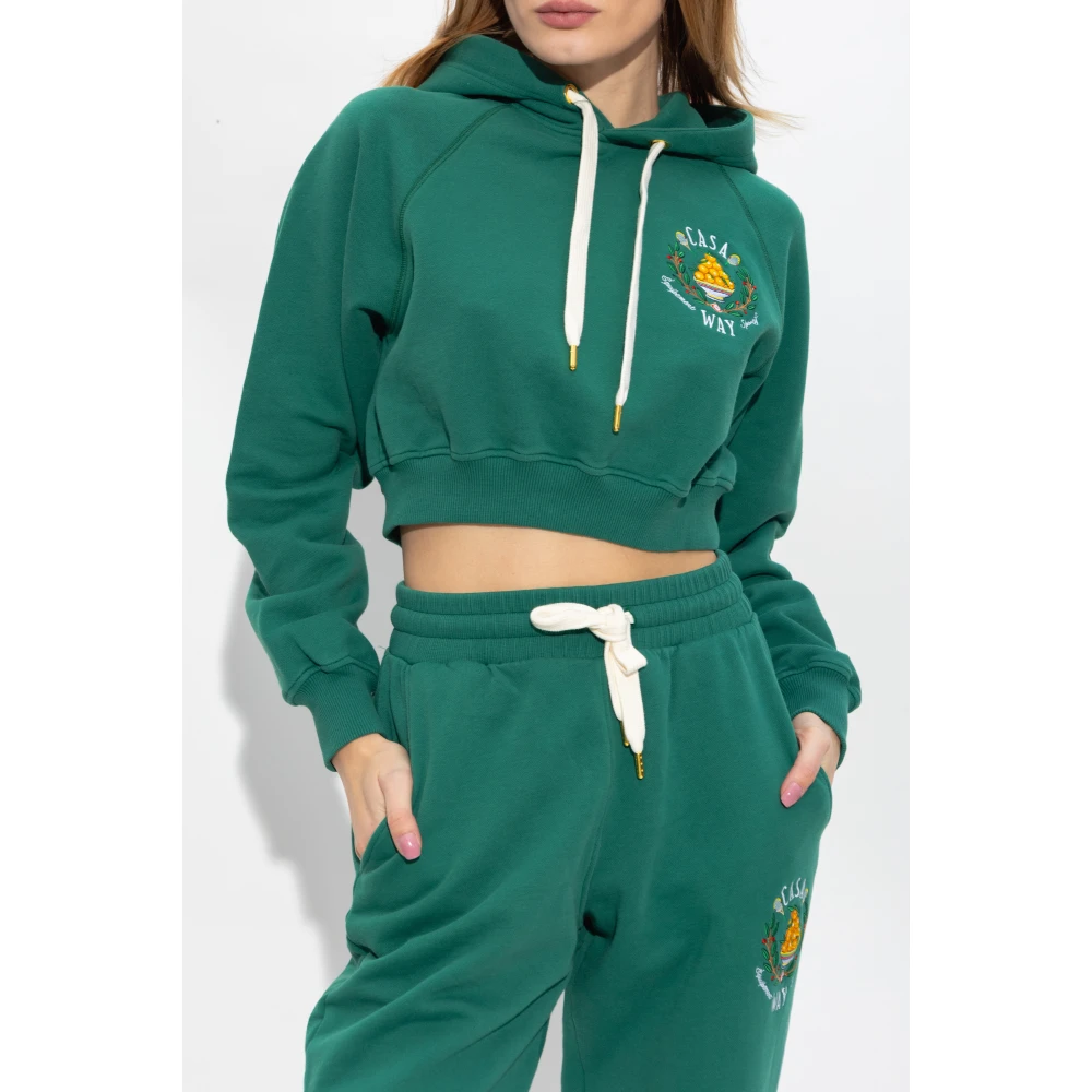 Casablanca Crop hoodie Green Dames