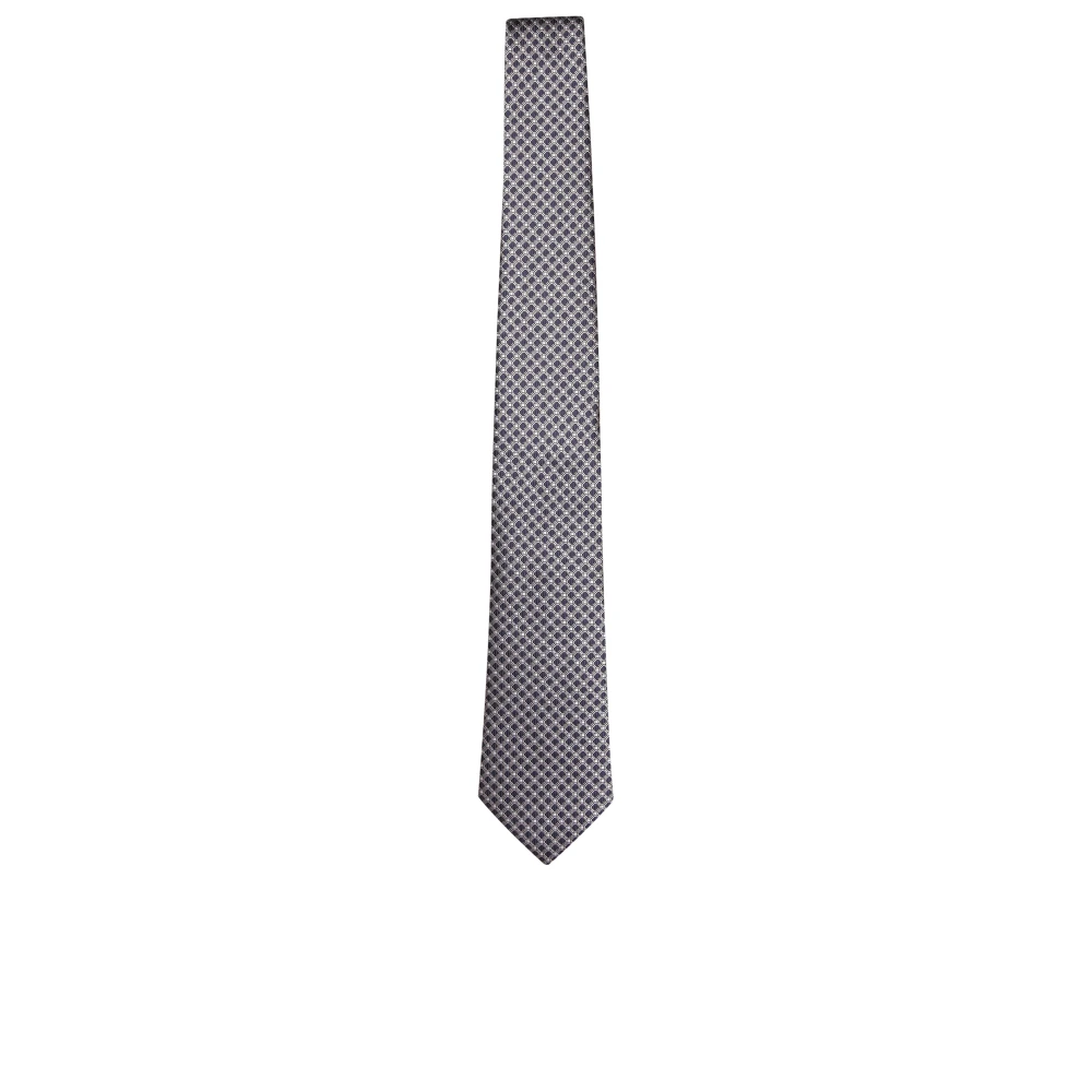 Canali Elegante Cirkel Patroon Stropdas Gray Heren