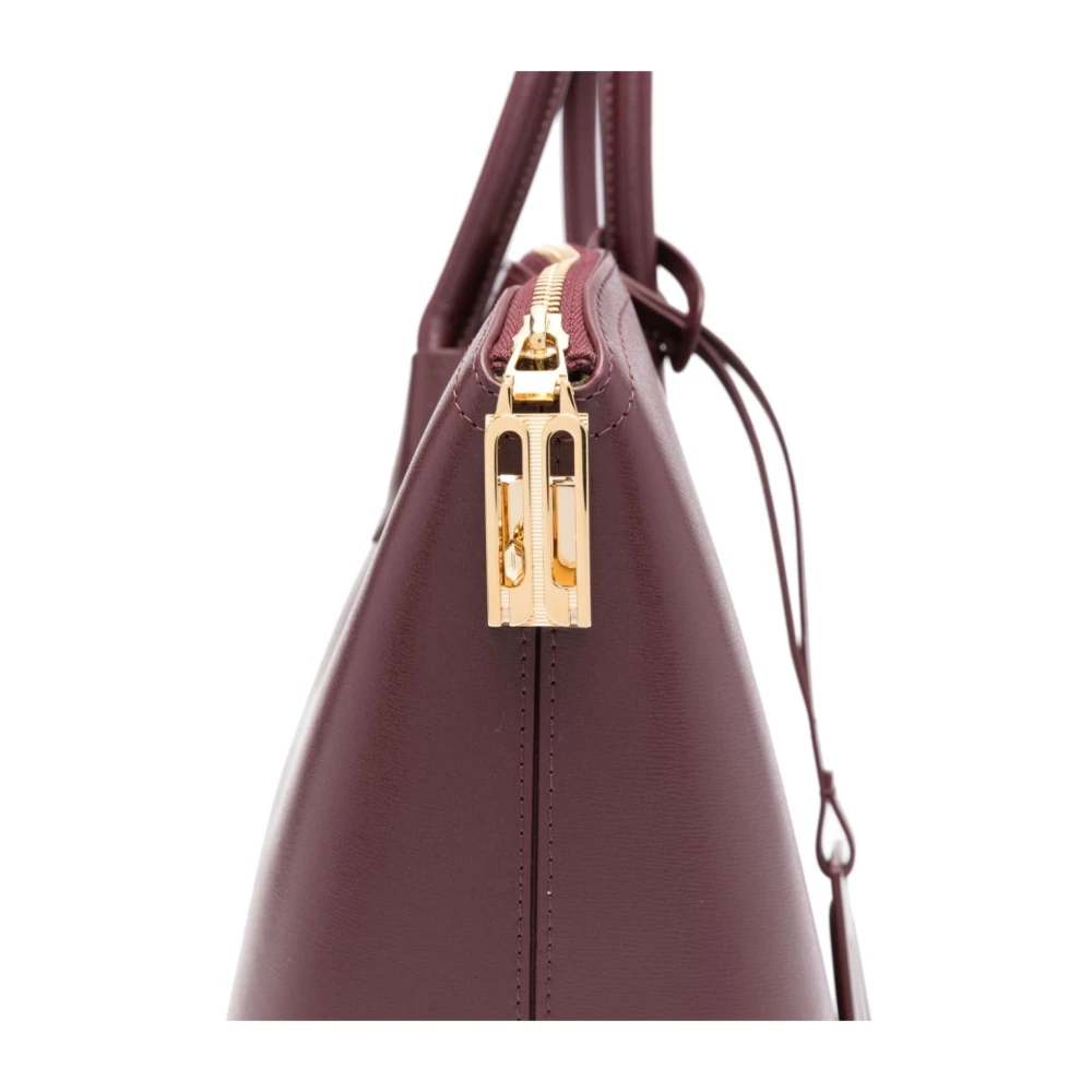 Victoria Beckham Bourgondische kalfsleren handtas met logoprint Purple Dames