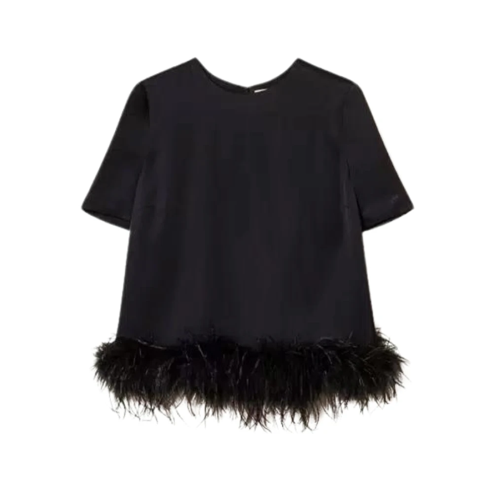 Twinset Verenafwerking Zoom Zwart T-shirts en Polos Black Dames