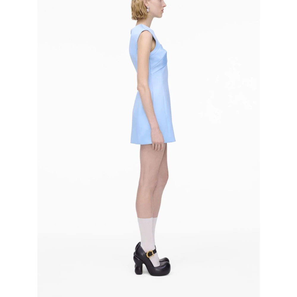 Marc Jacobs Blauwe mouwloze satijnen jurk Blue Dames