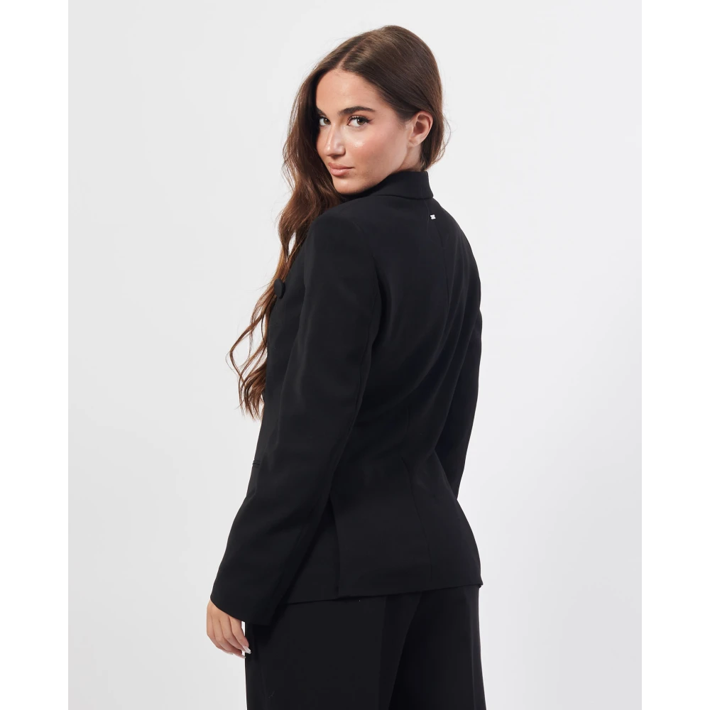 Armani Exchange Zwarte Damesjas Monopetto Regular Fit Black Dames